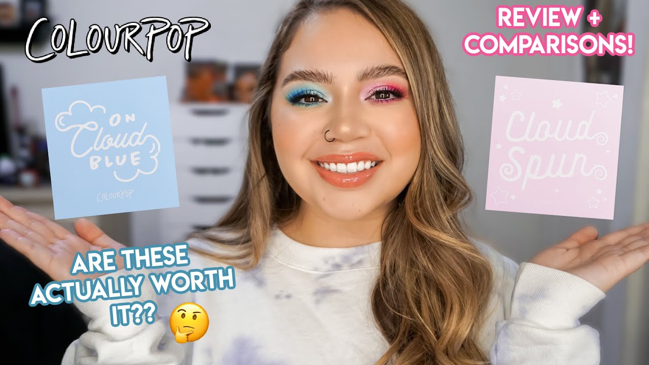 COLOURPOP ON CLOUD BLUE & CLOUD SPUN PALETTES | COMPARISONS, SWATCHES + TUTORIAL | Makeupbytreenz
