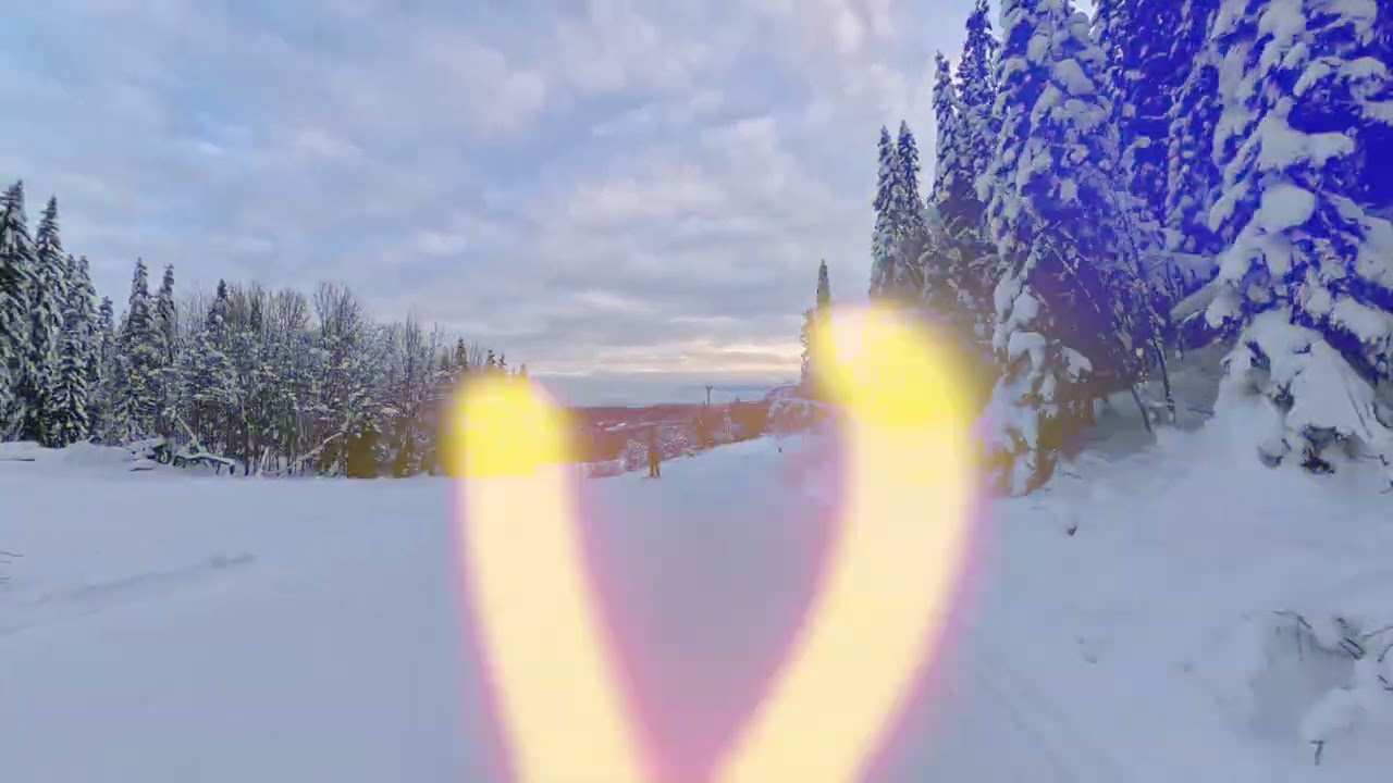 Trysil Gondol from top to bottom on blue and green