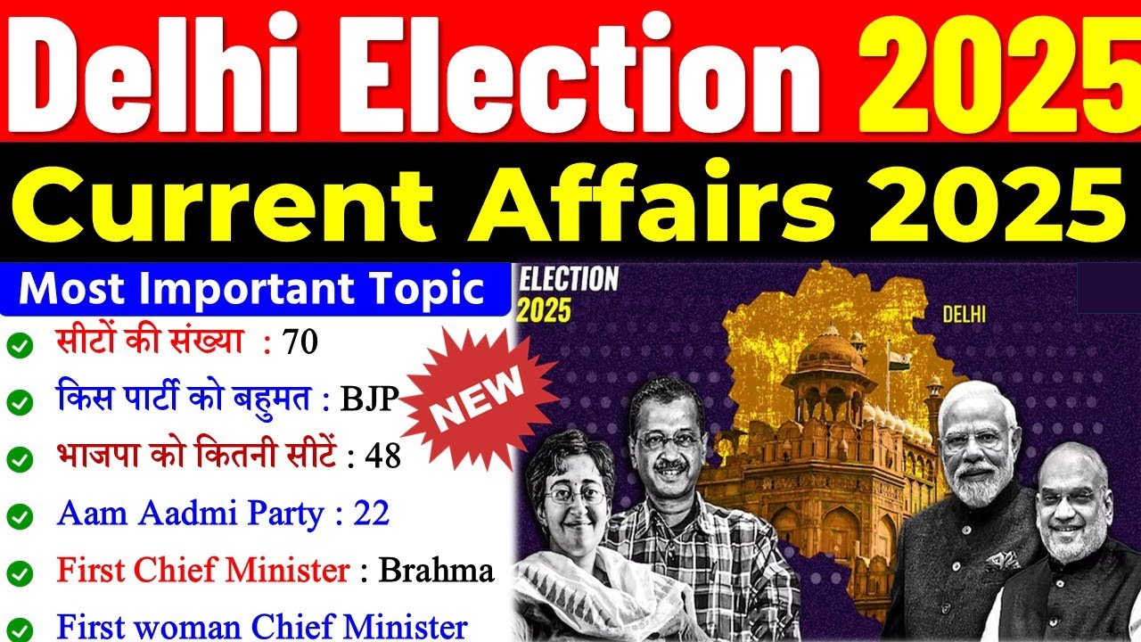 Delhi Vidhan Sabha Chunav 2025 |दिल्ली विधानसभा चुनाव 2025 GK |Delhi Election Current 2025 |Delhi GK