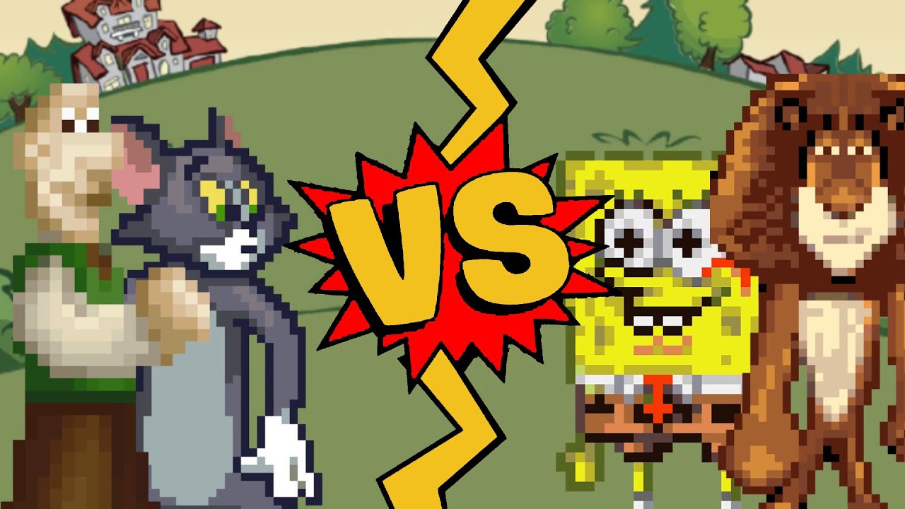 M.U.G.E.N Battles | Wallace/Tom Cat vs Alex the Lion/SpongeBob