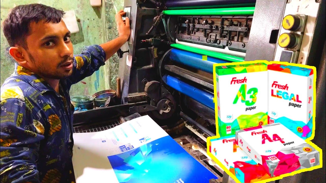 A4 Size Paper Cover Printing by Heidelberg Offset Printing Machine. Offset Printing Machine.