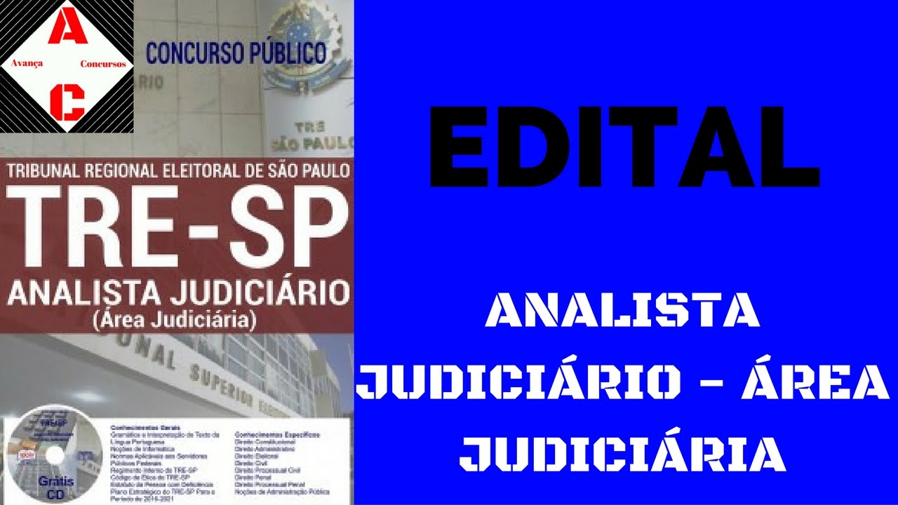 Edital Concurso TRE-SP 2016 - Analista Judiciário - Área Judiciária