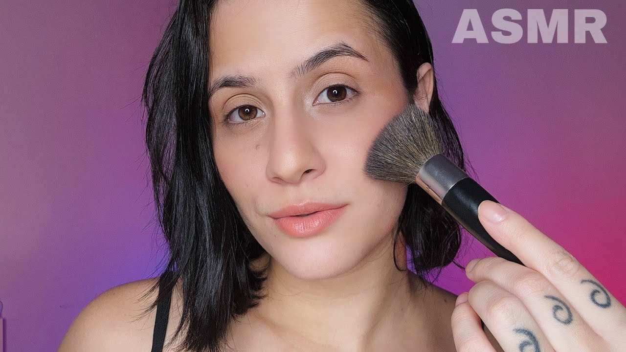 ASMR - Me maquiando (a maquiagem ficou muito feia) 🤌🏻💗