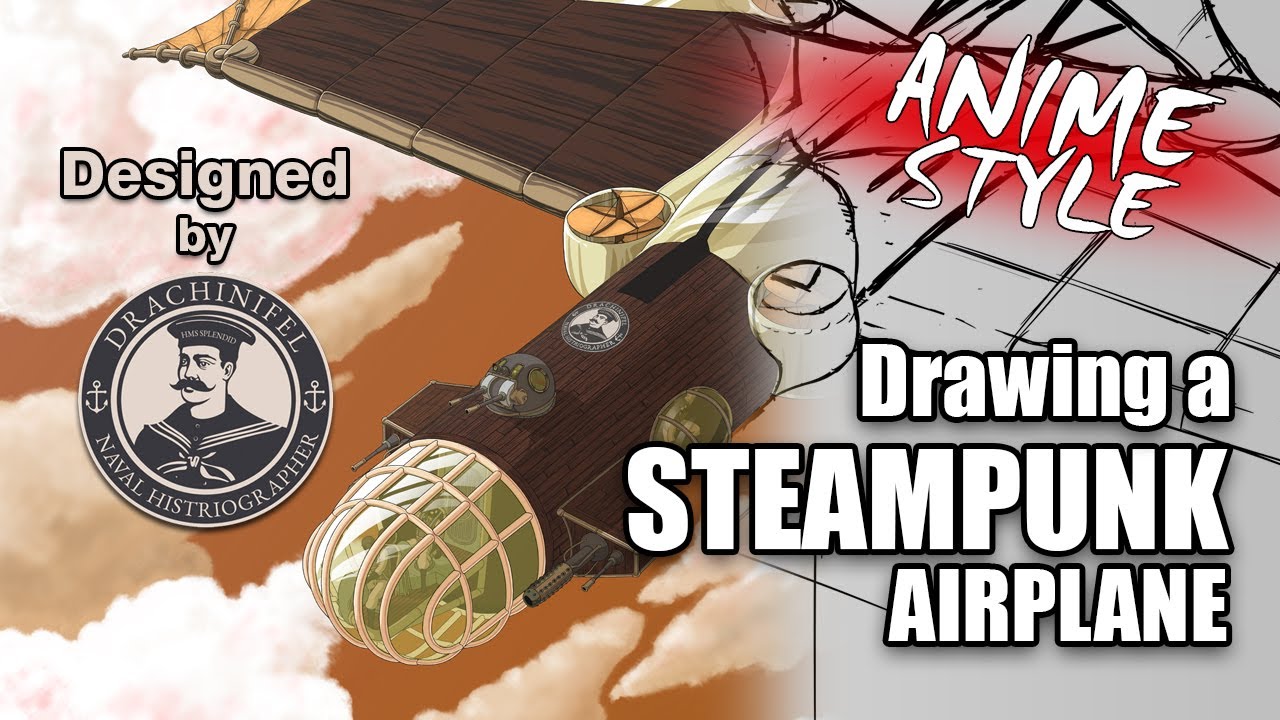Anime Style Steampunk Airplane
