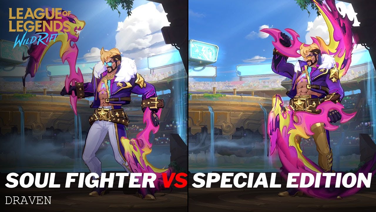 Draven Soul Fighter VS Special Edition Skins Comparison Wild Rift