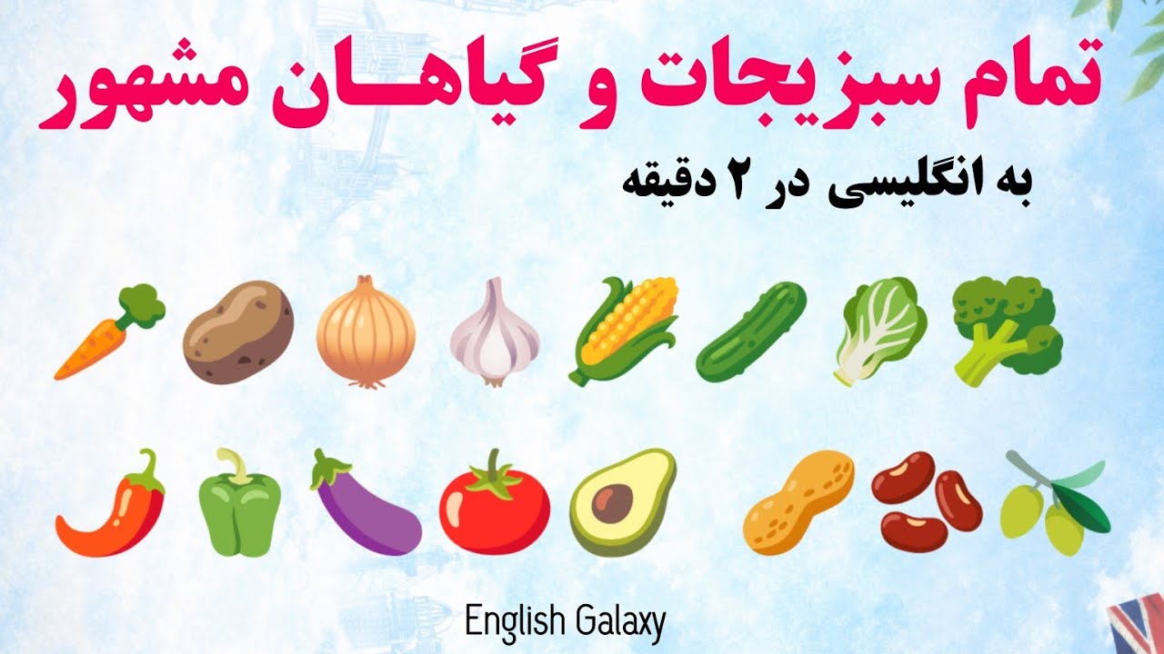 سبزیجات به انگلیسی _Vegetables in English