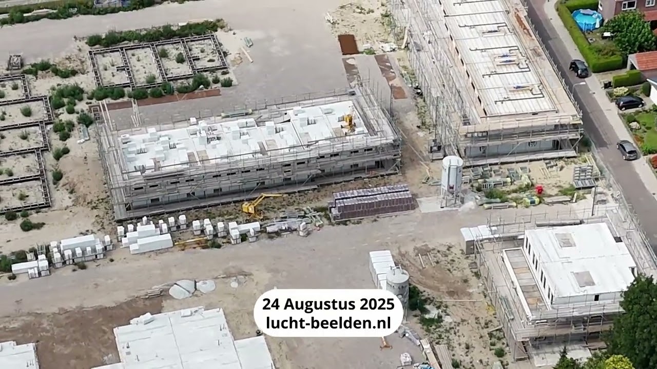 Bloessemgaarde Groessen Deel 2 - Voortgang van de bouw gevold vanuit de lucht
