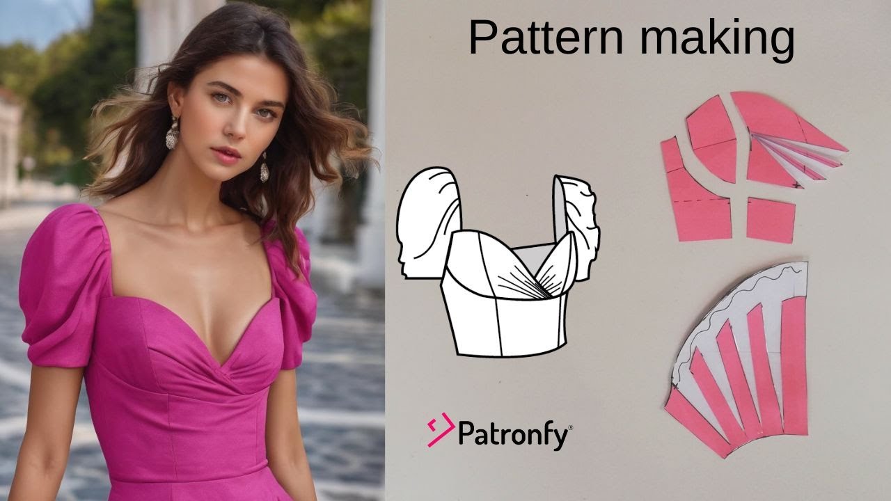 325.-How to make a Bustier-Style Crop Top with a gathered touch and balloon sleeves.
