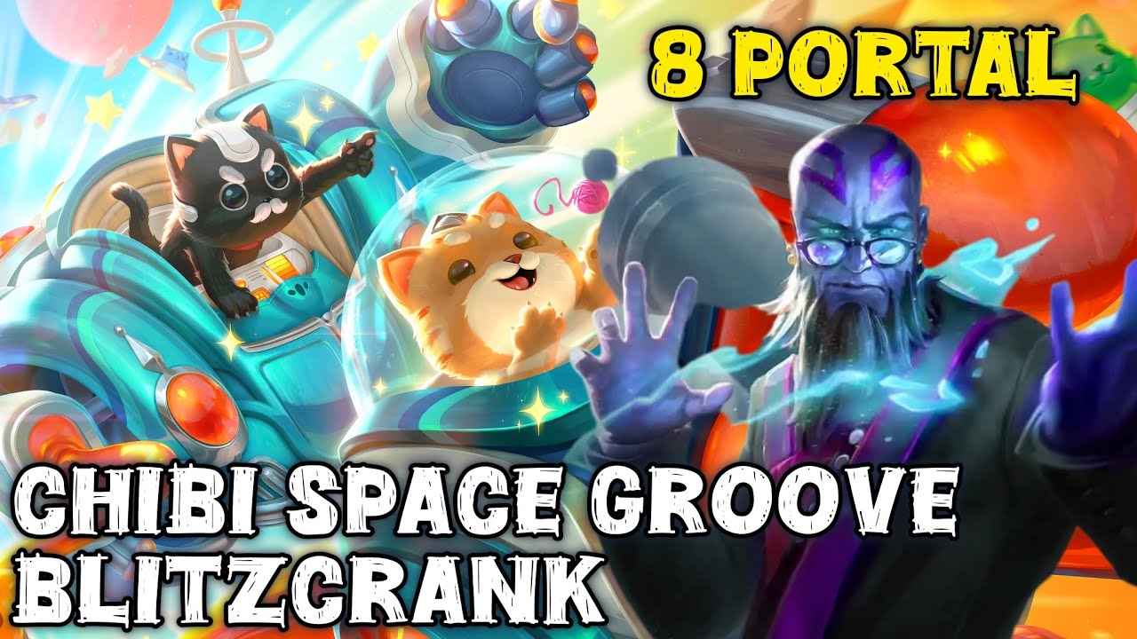 Chibi Space Groove Blitzcrank Gameplay - 8 Portals - TFT Set 12