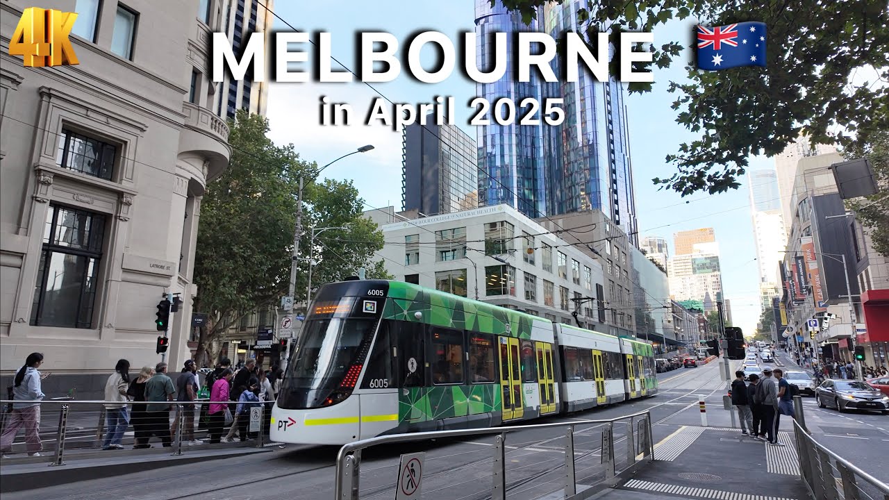 Melbourne Australia in April 2025 at Night 4K Video