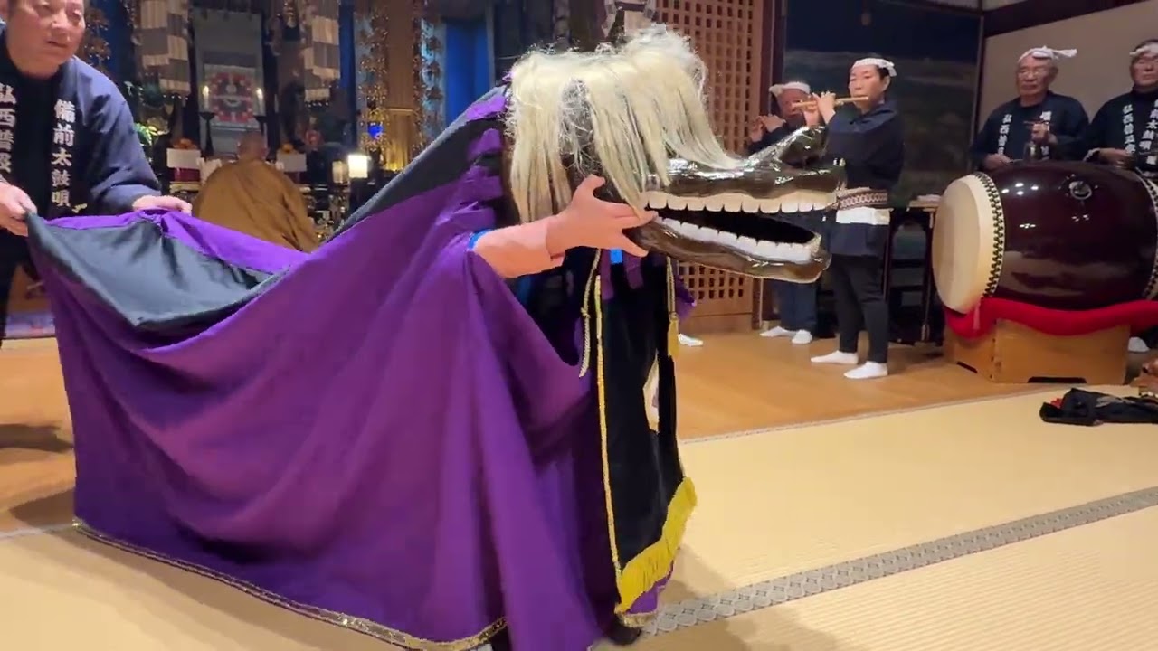 令和八年二月三日　長泉寺「星まつり」備前太鼓唄獅子舞