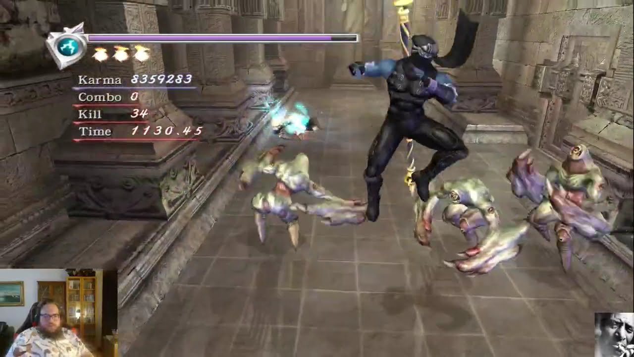 Ninja Gaiden Black - Peristyle Passage Fiend Challenge (7 Weapons) - MN (No Ninpo, no healing items)
