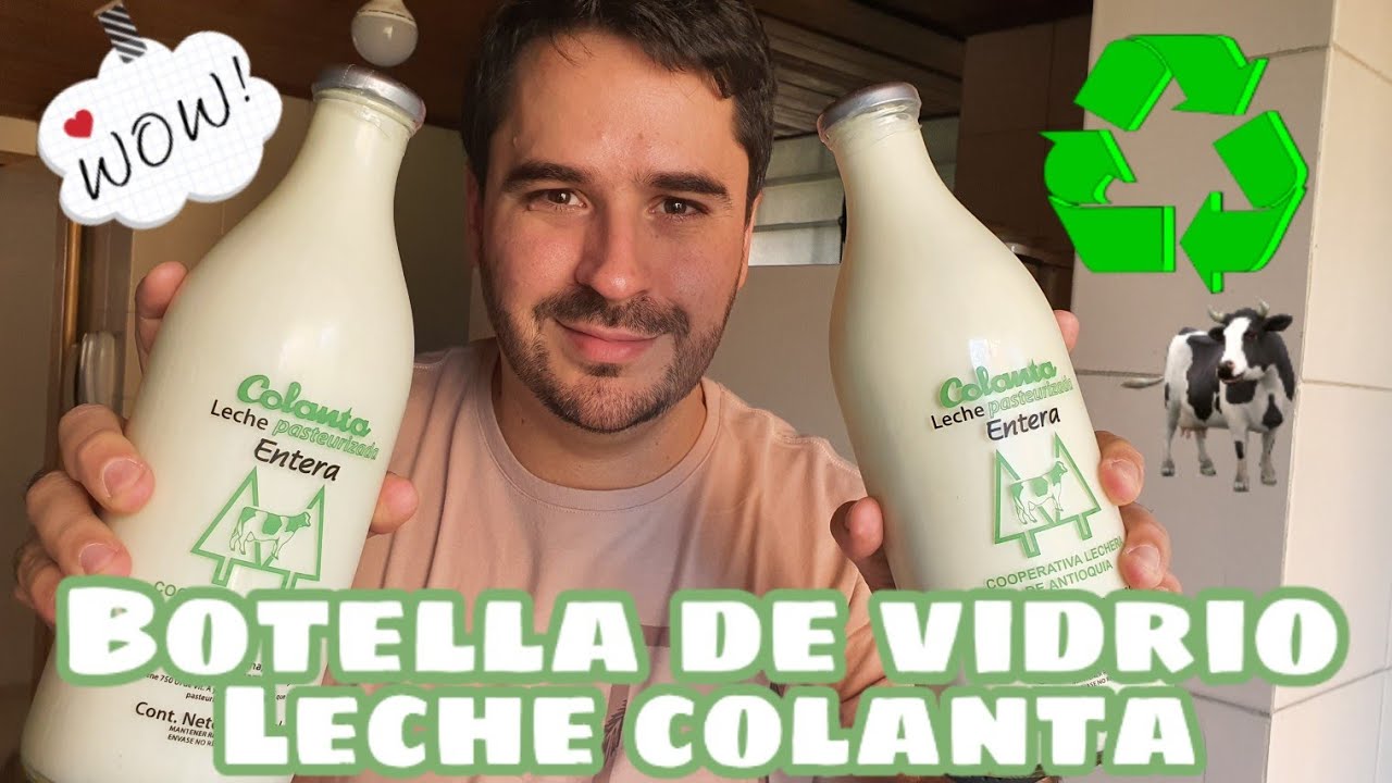 Botella de vidrio Leche Colanta Edici&oacute;n Especial Ecologica