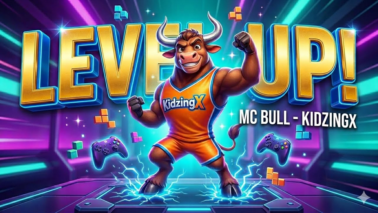 LEVEL UP! 🎮🐂 MC Bull - Official Music Video | KidzingX Gaming Songs for Kids 2026