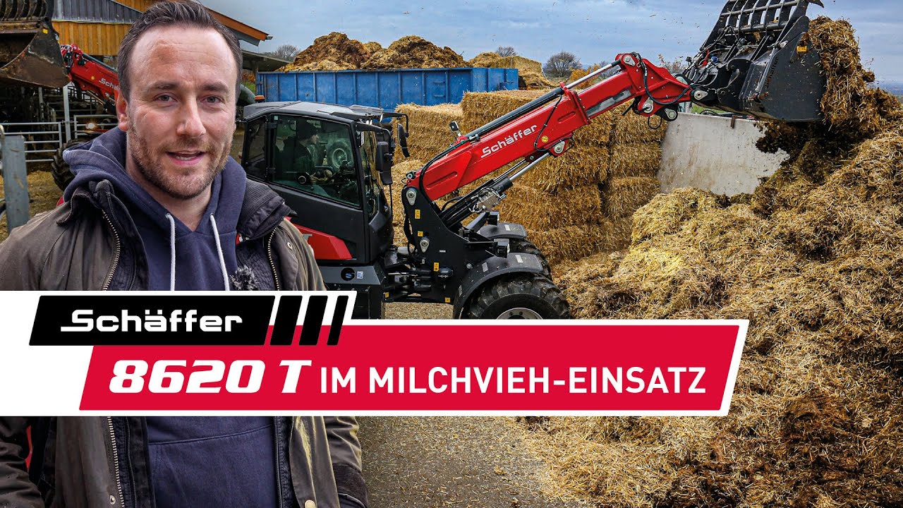 Schäffer Teleradlader 8620 T-3 auf einem Milchviehbetrieb