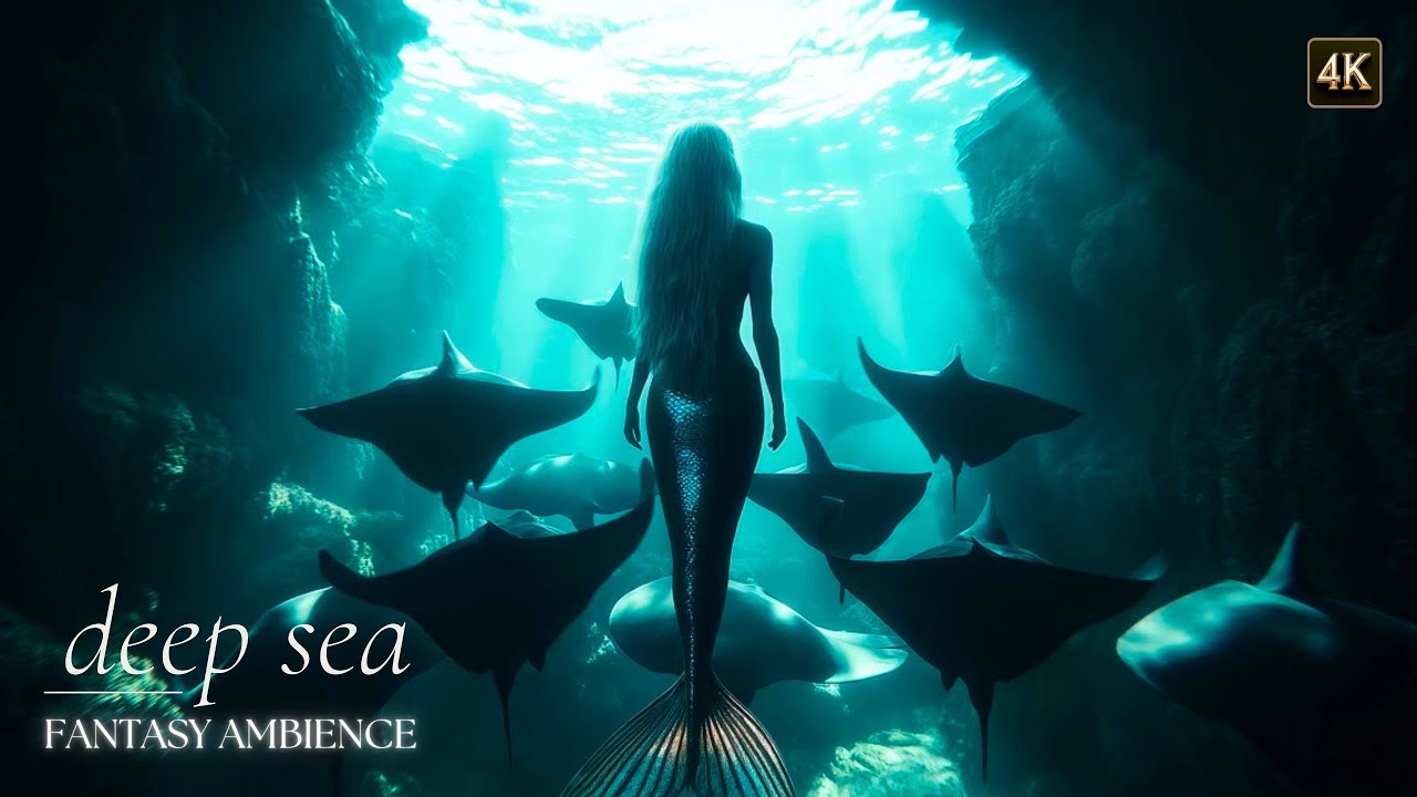 Swimming with Stingrays &bull; Angelic Choral Voices 🎧  Mermaid Ocean Fantasy &bull; 4K 𓇼