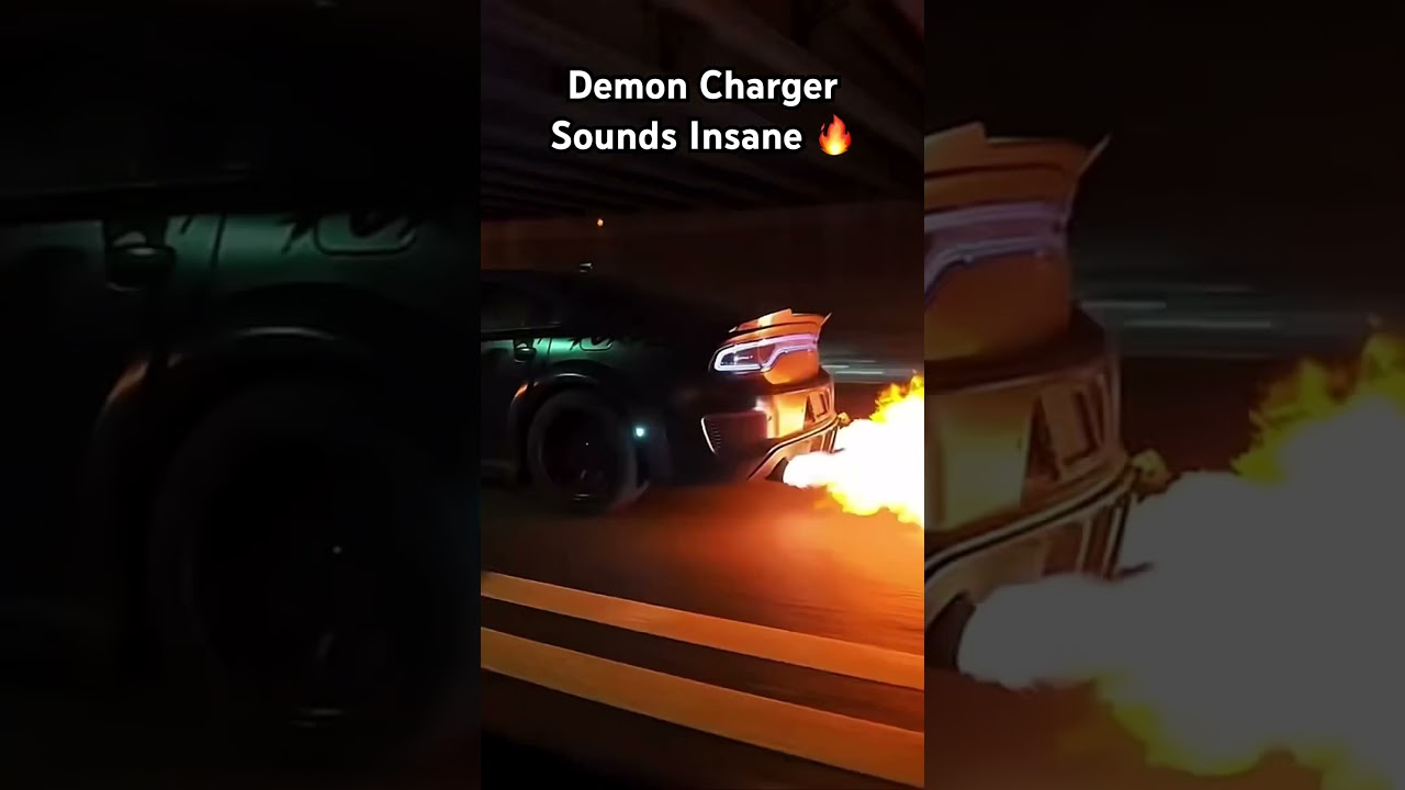 Demon Charger Shooting Flames. #demon170 #srtaddicts #hellcat #dodgecharger #srt