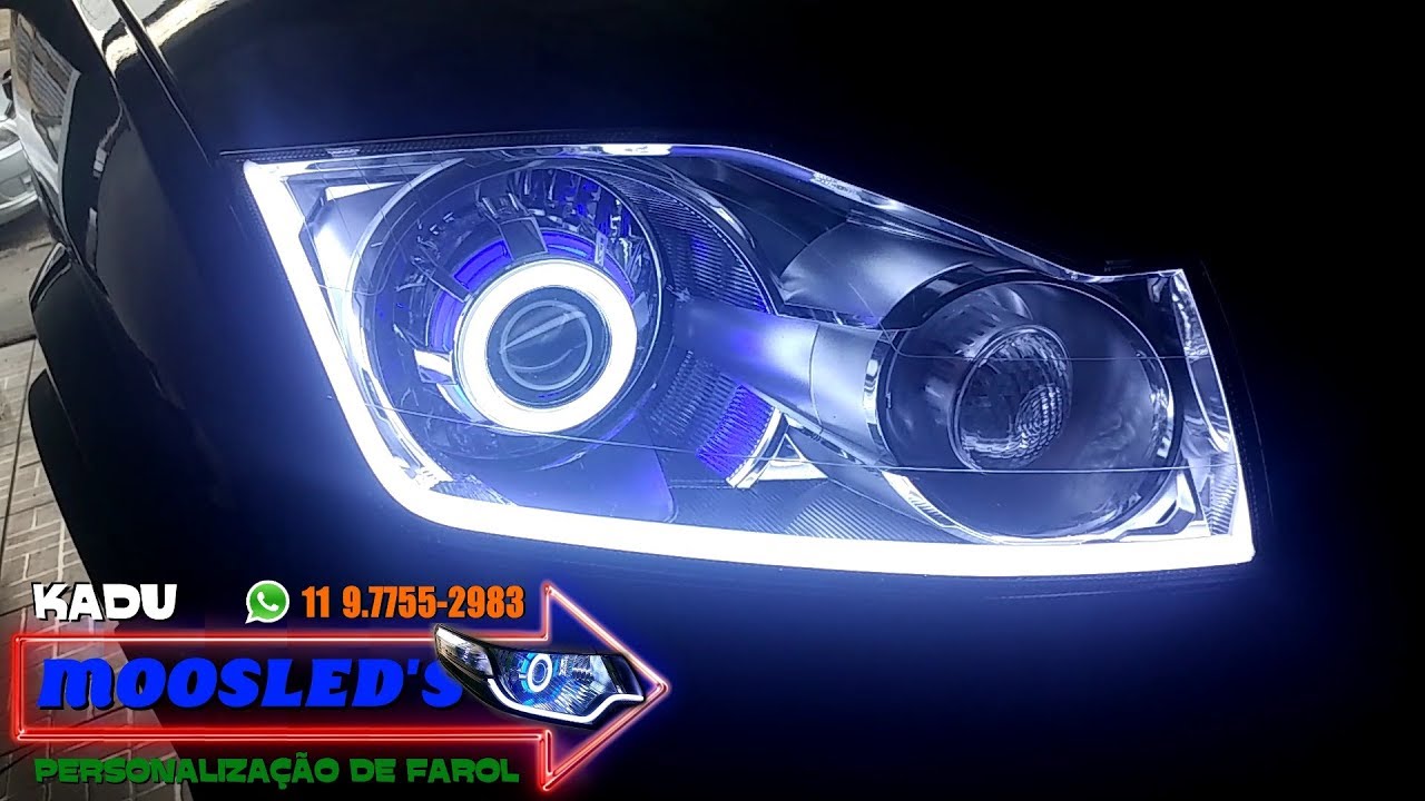FAROL DO ECOSPORT COM PROJETOR RETROFIT DE ÚLTIMA GERAÇÃO E BARRA DE LEDS 2008 2009 2010 2011