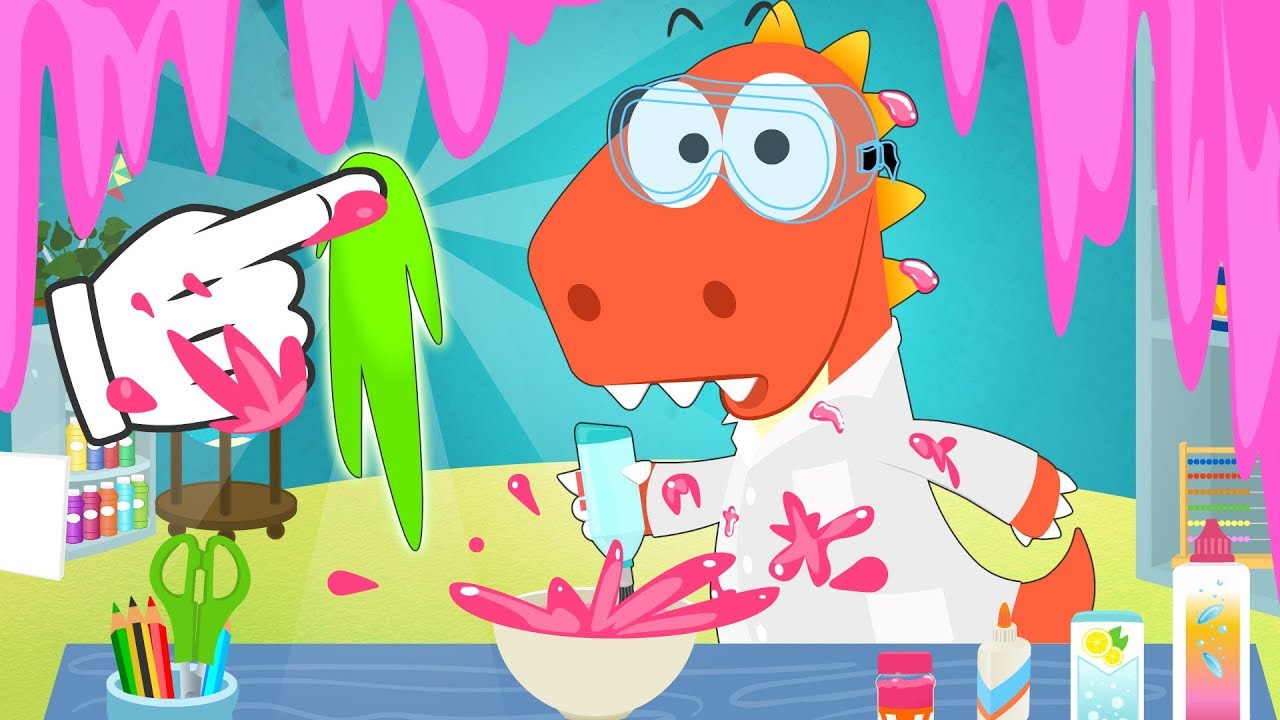 Aprende con Eddie a hacer slime en casa 🧼 Eddie el dinosaurio hace experimentos