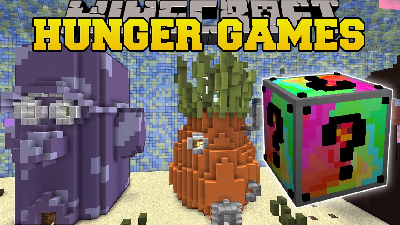 Minecraft: ГУБКА БОБ ГОЛОДНЫЕ ИГРЫ - Мод Lucky Block - Мини-игра с модами