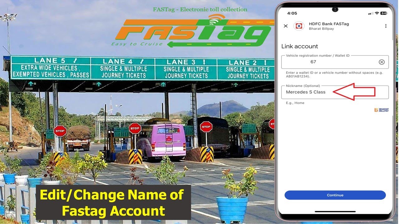 Как изменить/редактировать имя учетной записи Fastag