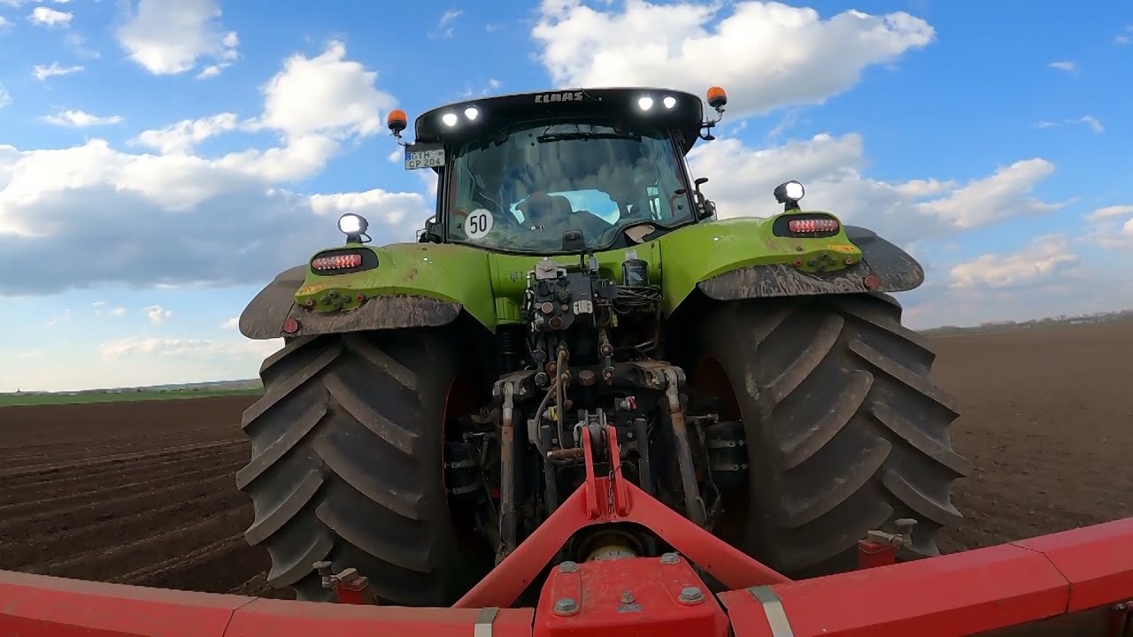 Claas 870 + Grimme GF 400 Kartoffeldamme fräsen in Gamstädt 2021
