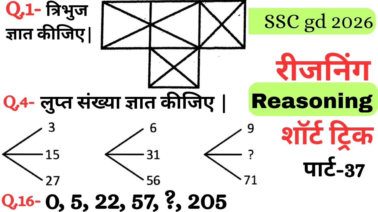 Reasoning प्रैक्टिस Set–37|| SSC gd reasoning|| ntpc reasoning|| reasoning||  reasoning practice set