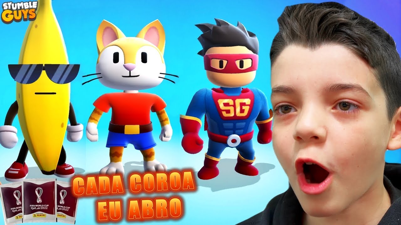 CADA COROA no STUMBLE GUYS EU ABRO UMA FIGURINHA DA COPA - Piero Start Games