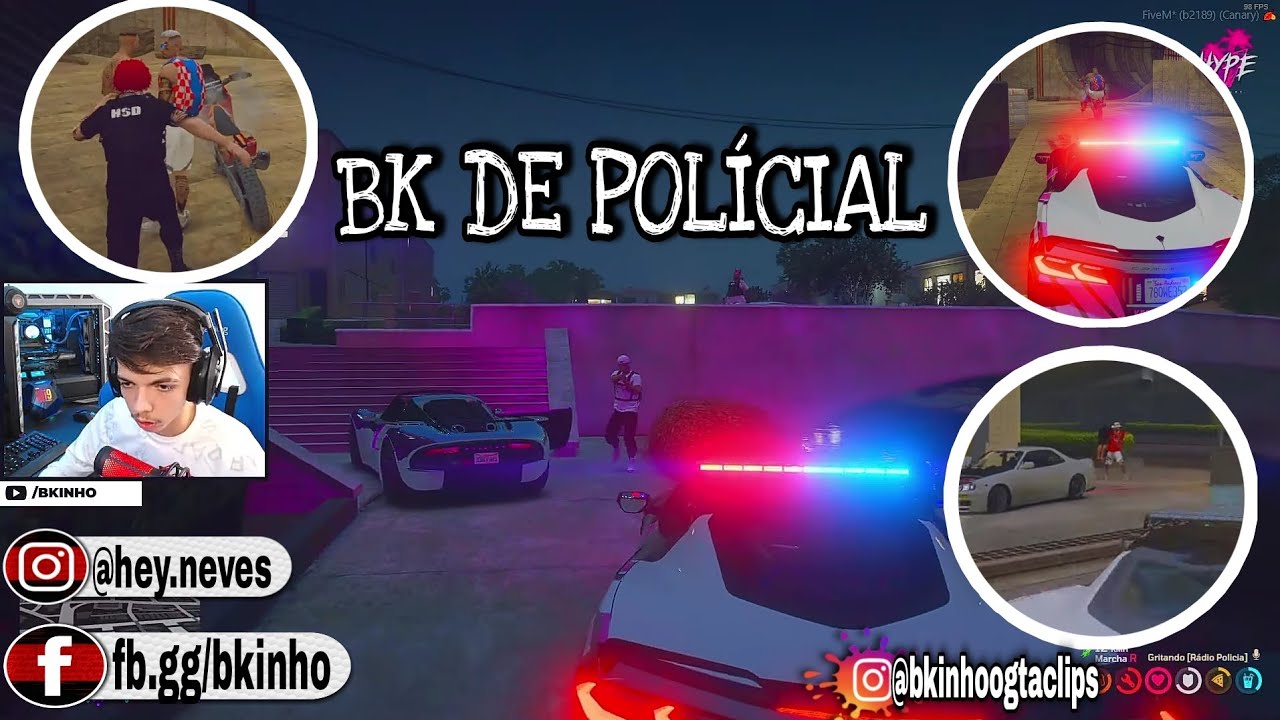 Bkinho CLIPS | BK FAZENDO PATRULHAMENTO DE POLÍCIAL - POLÍCIA HYPE • GTA RP CIDADE HYPE