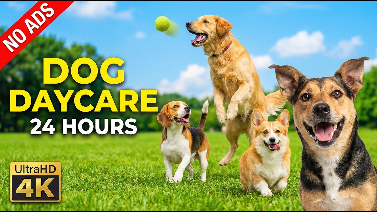DOG TV: Videos for Dogs Home Alone 🐶 24 Hours of Dog Daycare TV 🐾 Dogs can't resist this Video!