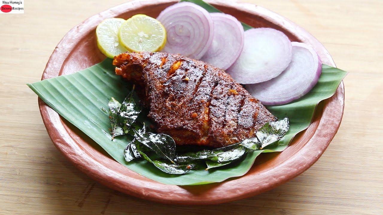 Kerala Style Pearl Spot Fish Fry - Karimeen Fry - Kerala Recipes - Fish Recipes | Skinny Recipes