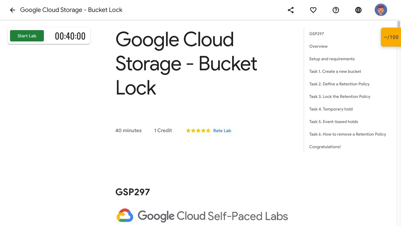 Google Cloud Storage   Bucket Lock GSP297