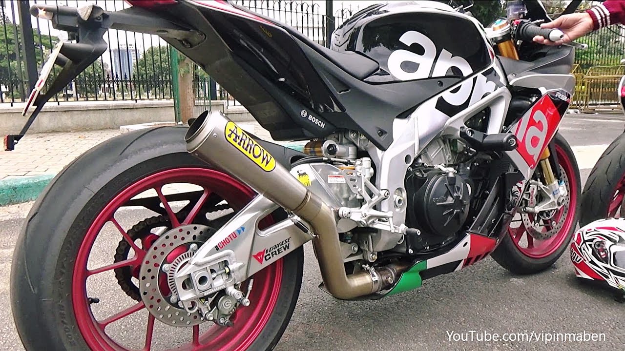 Aprilia RSV4 RF Arrow Exhaust - Start-up, Rev & Ride