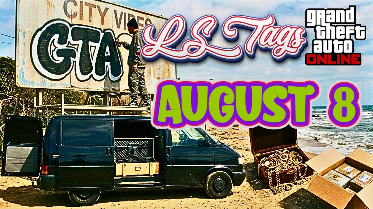 LS TAGS, SHIPWRECK, GUN VAN Locations - AUGUST 8| GTA ONLINE
