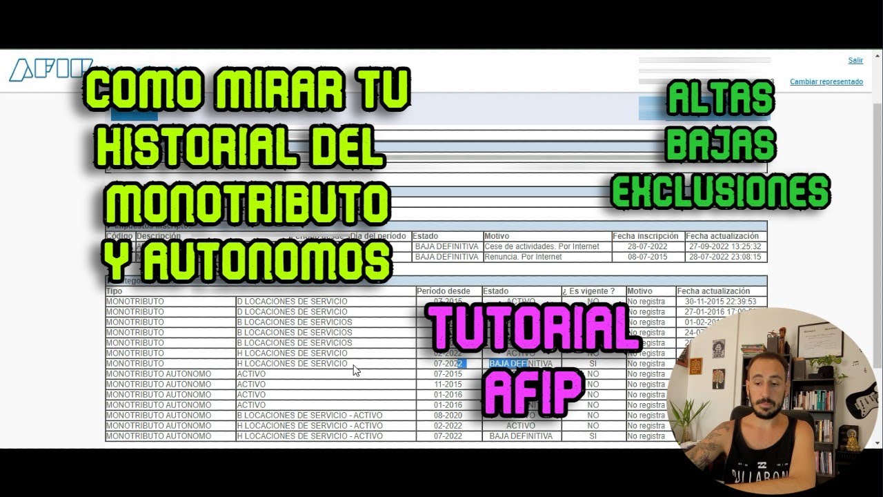 COMO mirar Historial de MONOTRIBUTO altas y bajas en AFIP y AUTONOMOS | Sistema Registral | TUTORIAL