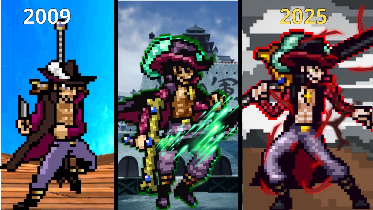 EVOLUTION OF DRACULE MIHAWK  IN ONE PIECE GAMES MUGEN - All Ultimates