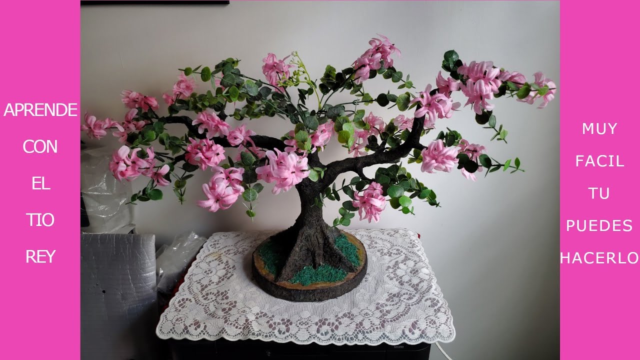 Como hacer un-Bonsai con alambre y papel Mache Reciclado
