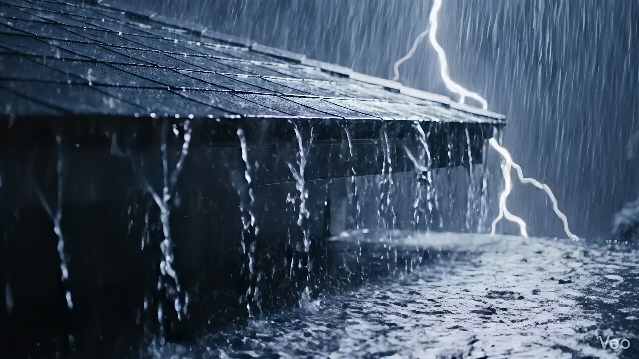 Soothing Heavy Rain and Thunder Sounds on Tin Roof | Rain Sounds for Sleep, Study & Stress Relieve