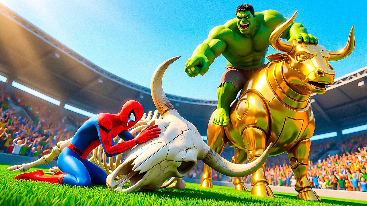 🦁🕷 SPIDERMAN Wins the Legendary Magic Buffalo Racing Championship - Epic Racing Challange