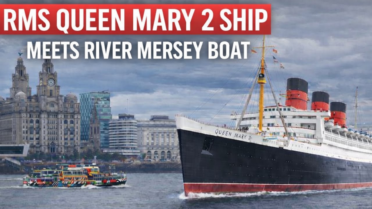 Ship Meets the Mersey Ferry Boat