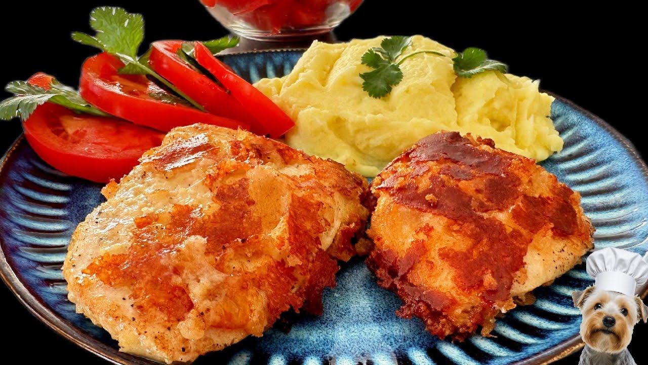 In 10 minutes, dinner will be ready. Breaded chicken breast with cheese!!!