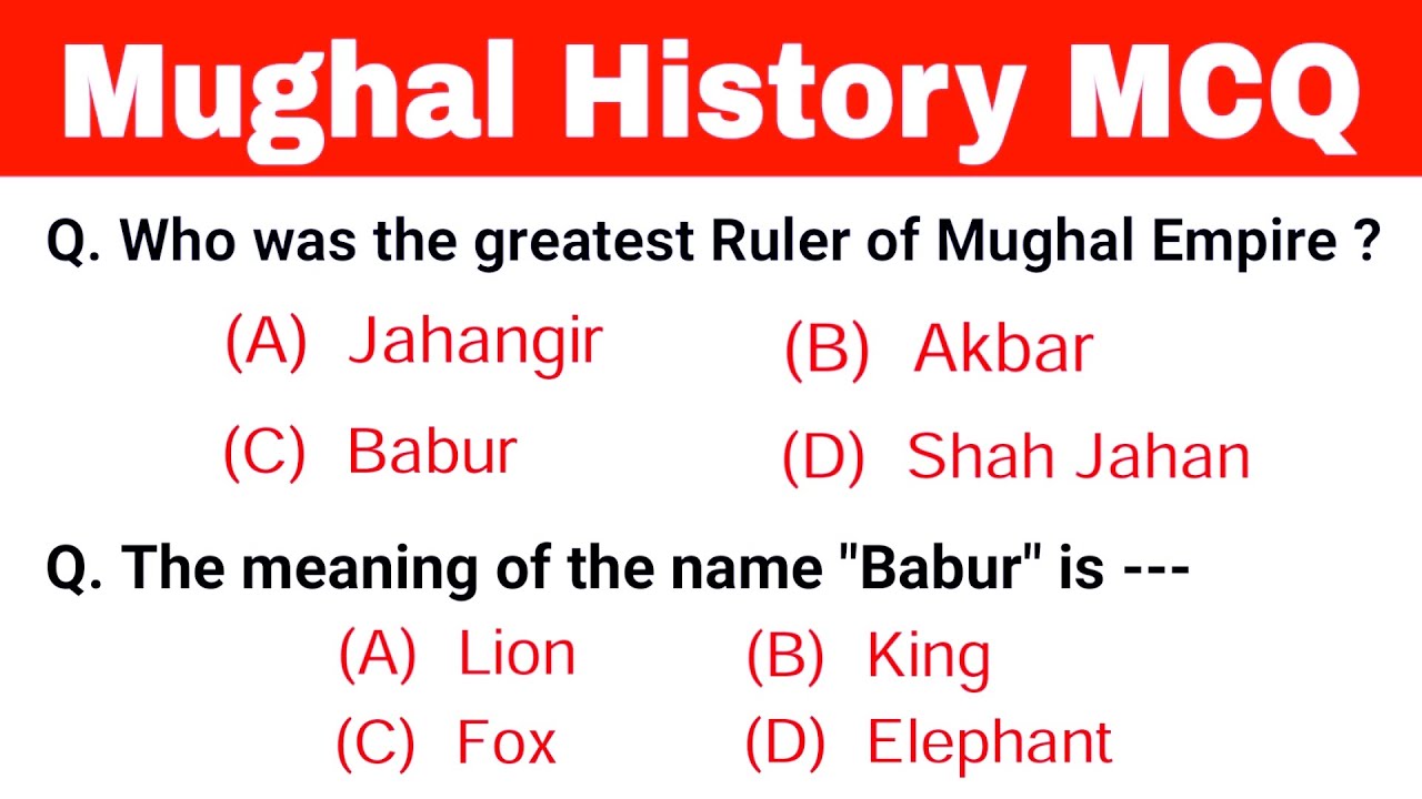 Mughal History MCQ || Indian history gk questions || Gk in English || Competitive exams