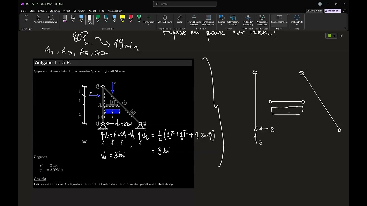 Baustatik Klausur: rwth BSI F25 A1,3,5 & 7