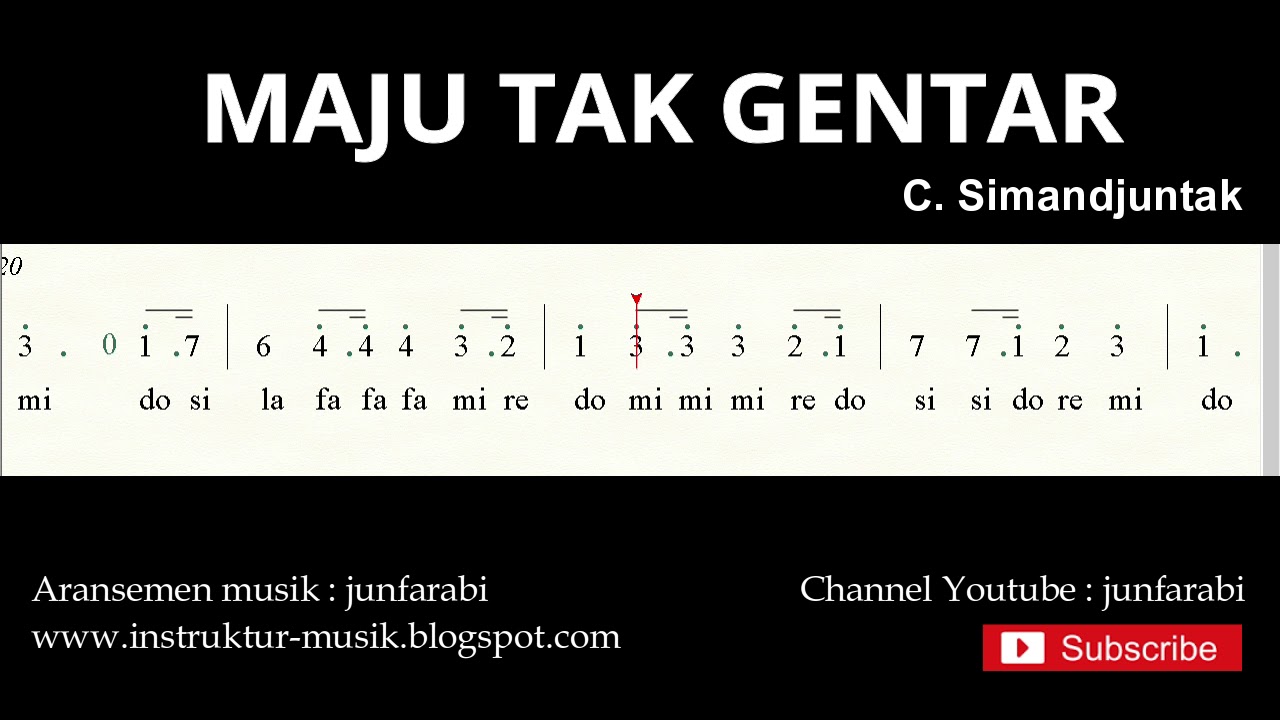 not angka maju tak gentar - do = C Mayor - lagu wajib nasional - doremi / solmisasi