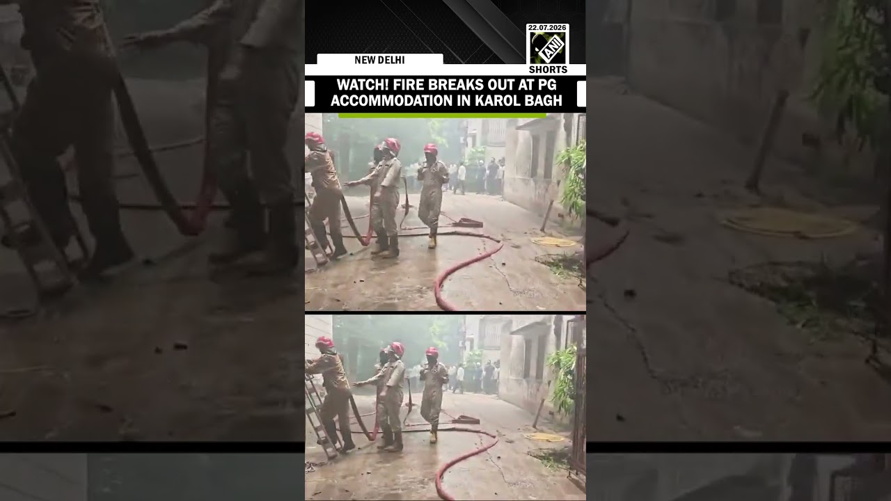 Watch! Fire breaks out at a PG accommodation in Delhi&rsquo;s Karol Bagh, rescue operation underway
