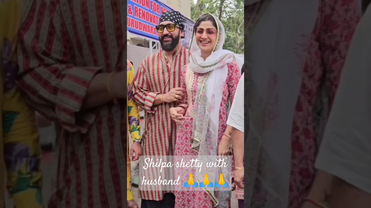 Shilpa Shetty with husband in Gurdwara sahib #shorts #youtubeshorts #shortsfeed #shortsvideo