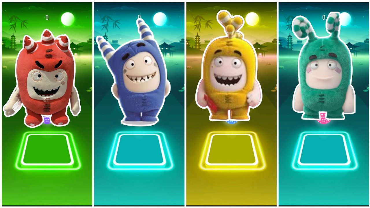 Oddbods Fuse VS Oddbods Slick Vs Oddbods Bubbles VS Oddbods Newt - Tiles Hop Edm Rush🎶