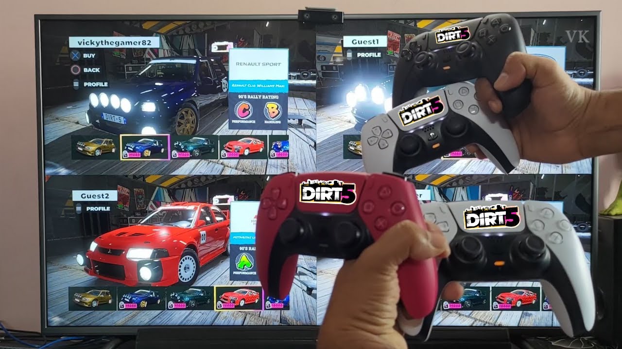 Dirt 5 — как добавить до 4 локальных игроков и присоединиться к разделённому экрану на PS5/PS4?