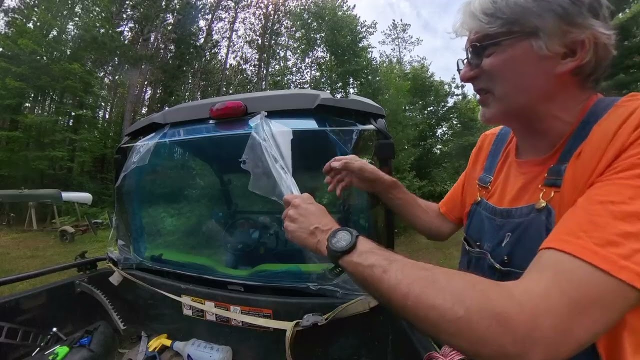 Installing the Kemimoto Rear Windshield on a John Deere Gator 590m XUV.  #johndeere #utv #kemimoto 