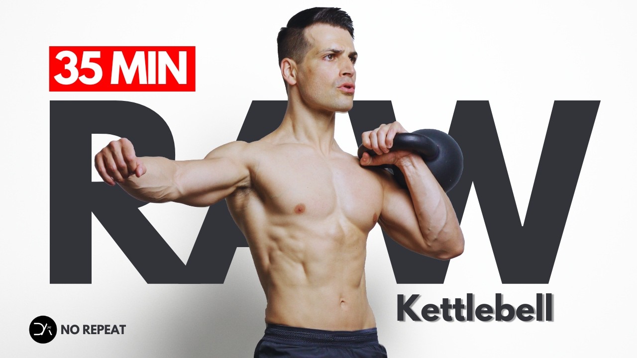 35-Min Kettlebell Full-Body Workout | Unilateral, Explosive & Abs | No Repeat